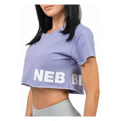 Nebbia Oversized Crop Top Powerhouse Light Purple Fitness T-Shirt