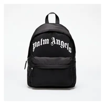 Palm Angels Kids Curved Logo Big Backpack Black/ White