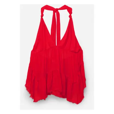 Panelled Top With Knotted Neck