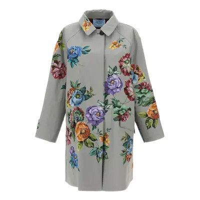 PRADA Printed Cotton Trench Coat