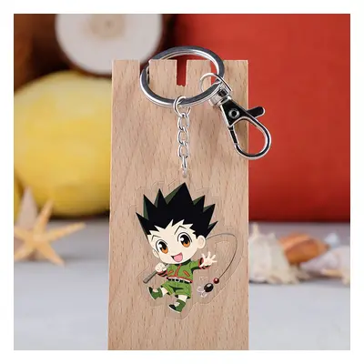 HUNTERXHUNTER Keychain Japanese Anime Acrylic Key Ring Gon Freecss Keychain Cute Cartoon Bag Pen