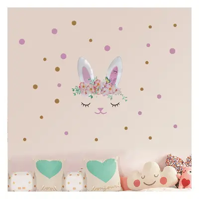 WS1035 New Cartoon Children's Room Kindergarten Decoration Cute Rabbit 3D Stereo Wall Sticker St