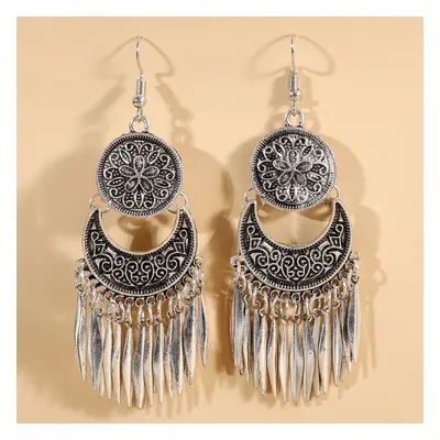 European and American Amazon Hot Selling Ethnic Style Earrings Flower Tassel Earrings Retro Bohe