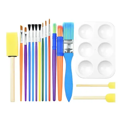 16 pieces of children's painting brushes painting sponge brush palette set