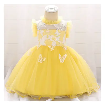 0-3 years old children's evening dress baby one-year-old infant dress, stand-up collar girl prin