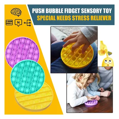 Kaisa 1Pcs Push Pop Bubble Sensory Toy Autism Needs Squishy Stress Reliever Toys Adult Child Fun