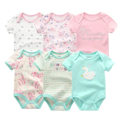 Baby Bodysuit 6-pack Fashion body Short Sleeve Newborn Suits Infant Jumpsuit Cartoon kids baby g