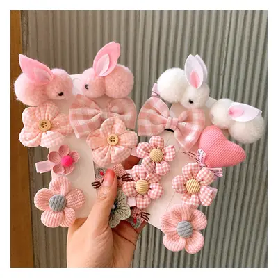 9 Korean children's flower cute bunny flower hairpin little girl hairpin hair accessory headdres