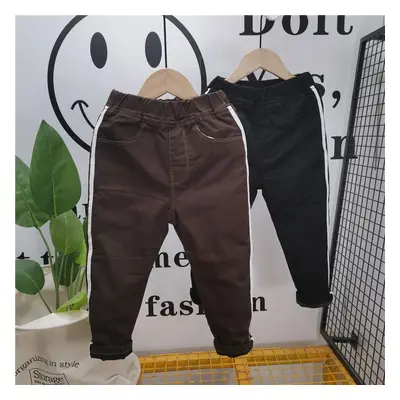 4-6Y Winter Cotton Boys Other Fleece lined Long pants No open-crotch Elastic Moderate Pure color