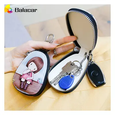 Fashion Cartoon Women Key Bag Girl students Leather Key Wallets Key Case for Car Key Chains Cove