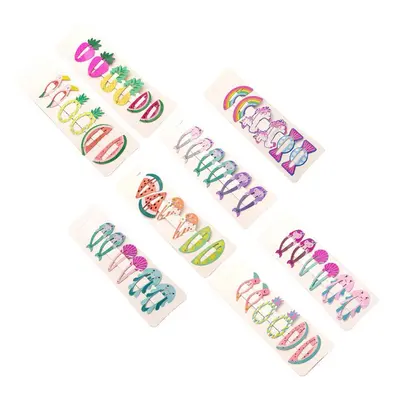 6Pcs/Lot Hair Accessories Cartoon Fruit Hair Clips Cute Star Hairgrip For Girl Metal Children Sn