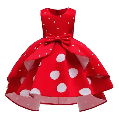 Girls' dresses Cross-border Christmas and New Year girls' dresses Polka dot retro princess dress