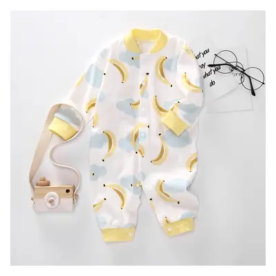 Baby cotton long-sleeved one-piece romper baby sleepwear newborn cute fruit print romper baby ju