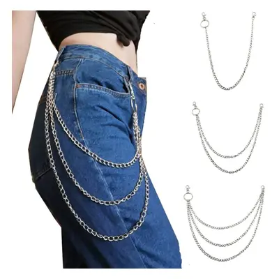 Punk Rock Metal Pants Waist Chain Men Women Key Chain Big Ring Wallet Keychain Jeans Hip-hop Jew