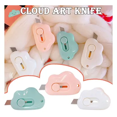 Japanese simple creative cloud utility knife retractable portable mini blade cute girl heart dem