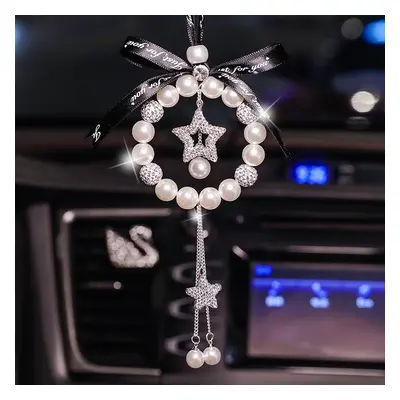 Kaisa Car Interior Pearl Pendant Round Bear Star Car Trailer Decoration Multi-style With Diamond