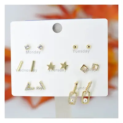 Copper Graceful Female Teenager Adult Gold plated Stars Letter Pure color Rhinestone inlay