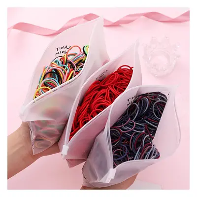 100pcs/Set Bag Packed Girls Cute Colorful Elastic Hair Bands Gum For Ponytail Holder Scrunchie H