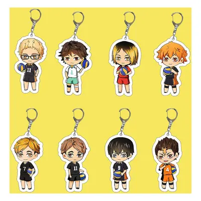 Haikyuu!! Keychain Japanese Anime Peripheral Acrylic Key Chain Cute Crystal Bag Pendant