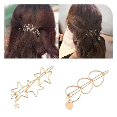 [Buy one get one free] European and American ins simple fashion wild love hairpin five-pointed s