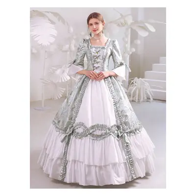 White Retro Tudor Dress Costumes Women's Polyester Marie Antoinette Costume Dress Gothic 18th Ce