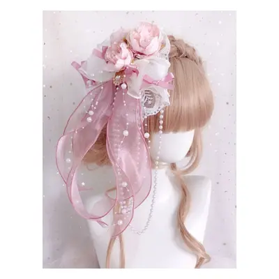 Chinese Style Lolita Accessories Green Pearls Bows Flowers Polyester Fiber Accessory Miscellaneo