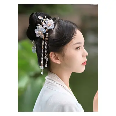 Chinese Style Lolita Accessories Light Sky Blue Pearls Chains Accessory Metal Miscellaneous