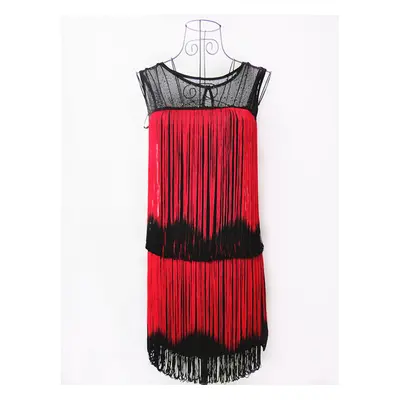 1920s Flapper Dress With Tassels Ture Red 20s Party Dress