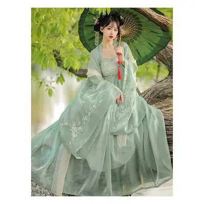 Chinese Style Lolita Outfits Green Embroidered Long Sleeves Overcoat Jumper