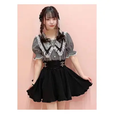 Gothic Lolita SK Black Ruffles Lace Lolita Skirts