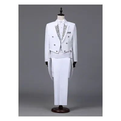 Black Men's Palace Long Sleeves Tuxedo Clothing Retro Performance Costumes Retro Costumes