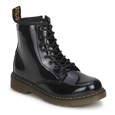 Dr. Martens JR BLACK PATENT LAMPER girls's Children's Mid Boots in Black