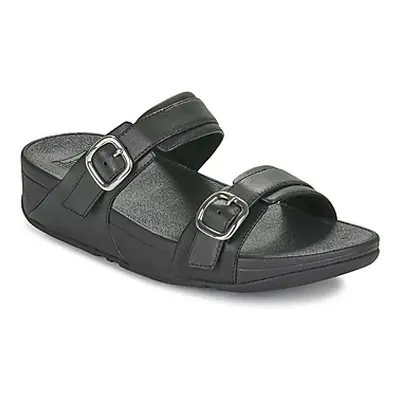 FitFlop Lulu Adjustable Leather Slides women's Mules / Casual Shoes in Black