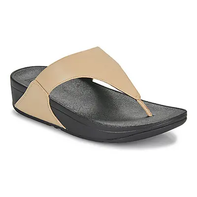 FitFlop Lulu Leather Toepost women's Flip flops / Sandals (Shoes) in Beige