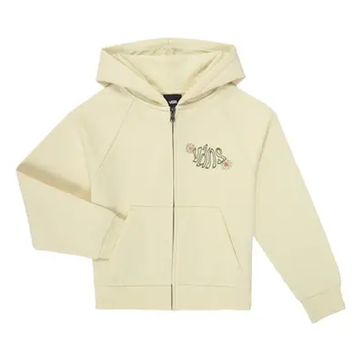 Vans BUTTERFLY COCOON ZIP HOODIE ALMOND girls's Children's Sweatshirt in Beige