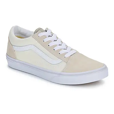 Vans JN Old Skool NATURAL BLOCK MULTI/TRUE WHITE girls's Children's Shoes (Trainers) in Beige