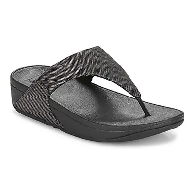 FitFlop Lulu Glitz-Canvas Toe women's Flip flops / Sandals (Shoes) in Black