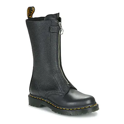 Dr. Martens 1B99 Front Zip Black Wanama Black Milled Nappa women's High Boots in Black