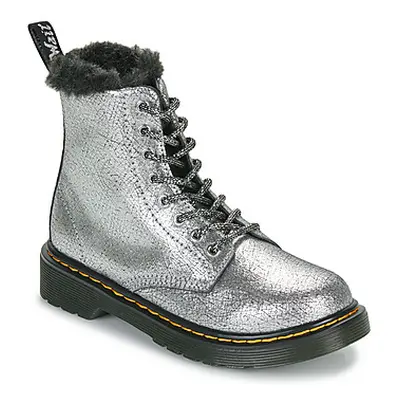 Dr. Martens Serena J Silver Distressed Foil girls's Children's Mid Boots in Silver