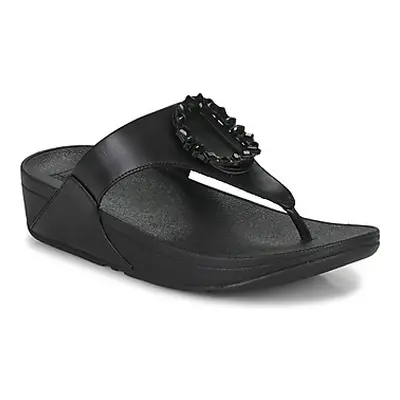 FitFlop LULU CRYSTAL-CIRCLET LEATHER TOE-POST SANDALS women's Flip flops / Sandals (Shoes) in Bl