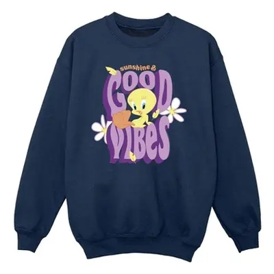 Dessins Animés Tweeday Sunshine amp; Good Vibes girls's Children's Sweatshirt in Blue