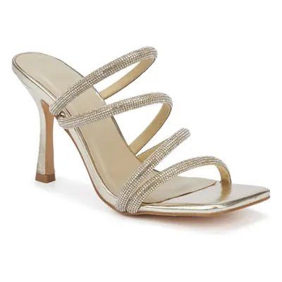 Truffle Collection Open Square Toe Strappy Slip On Heels women's Court Shoes in Gold