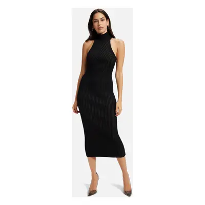 Good American Ribbed-Knit Halterneck Midi Dress