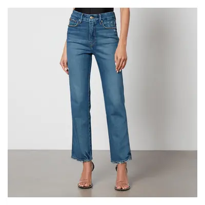 Good American Good Curve Stretch-Denim Straight-Leg Jeans