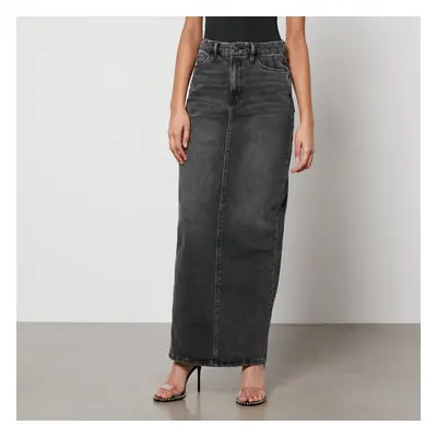 Good American Tube Denim Maxi Skirt