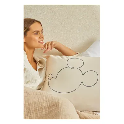 Kitsch & Mickey and Minnie Satin Pillowcase Standard Mrs Mouse Colour: Cream