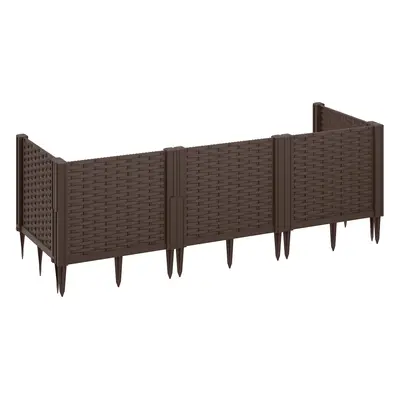 Outsunny Plastic Raised Garden Bed, Modular Planter Box Kit, Garden Fence Edging Border for Flow
