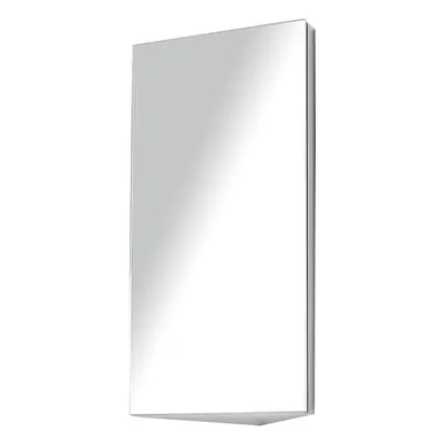 HOMCOM Stainless Mirror Cabinet, Steel Wall Mounted, Bathroom Corner Mirror Storage Cabinet, Single Door 300mm(W), Silver Aosom 