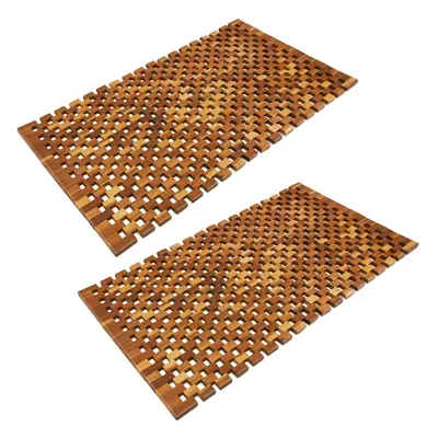 Bath Mat 2Pcs Acacia Wood Mosaic FSC®-certified