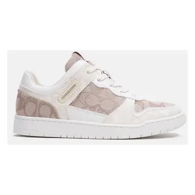 Coach C201 Basket Logo-Jacquard and Leather Trainers - UK